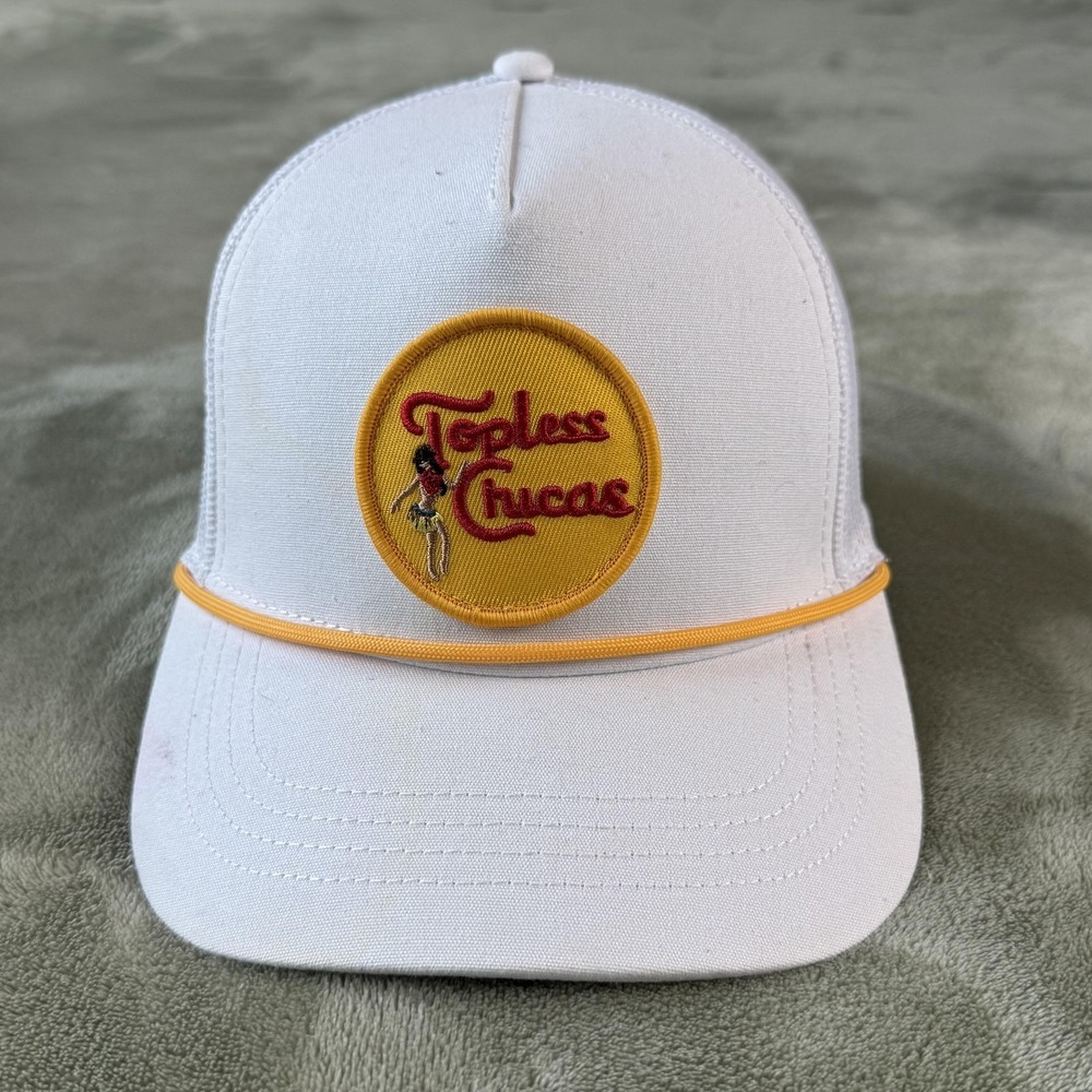 Visibly Toxic Hat Cap Snap Back Mens One Size White Topless Chucas Rope Bump Cap